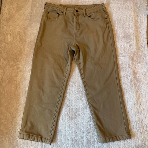 CAT Caterpillar Work Pants Mens 38x29 Fleece Lined Brown Insulated - Picture 1 of 9